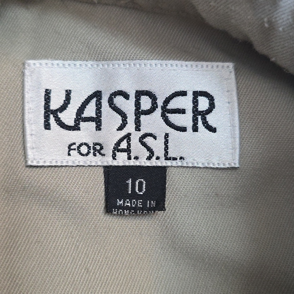 Vintage Kasper For ASL Khaki Button Down Shirt Dress - Picture 8 of 10